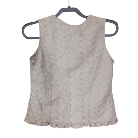 Faded Glory Vintage 90s Y2K Embroidered Boho Cottage Forest Sleeveless Top S - Picture 2 of 6